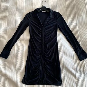 Fitted Topshop button down ruched shirt dress